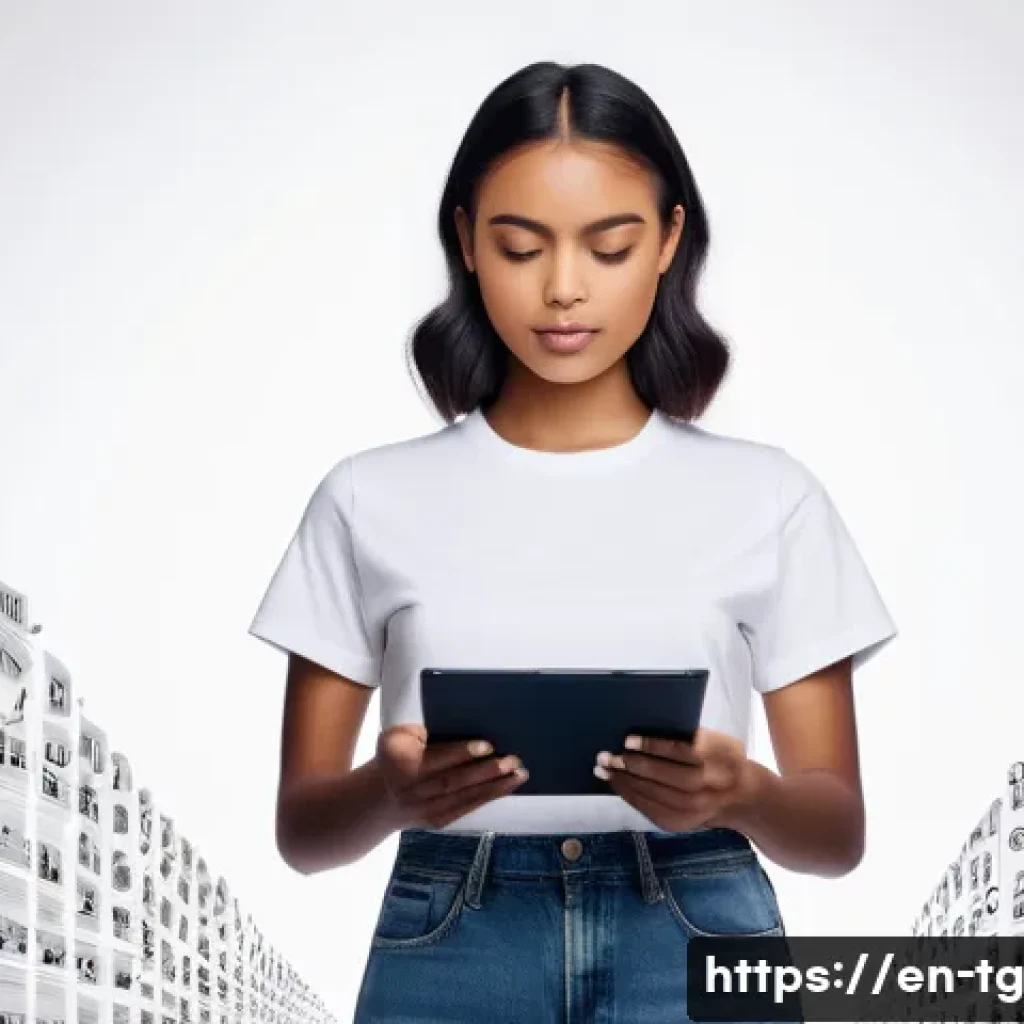 숏폼 콘텐츠 제작 시 주의해야 할 저작권 문제 - A focused young female short-form video creator, wearing a stylish but modest outfit consisting of h...