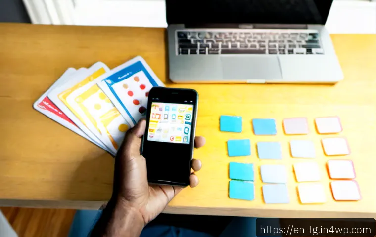 효과적인 숏폼 콘텐츠 아이디어 발상법 - Photorealistic overhead view of a creative content strategist at a bright home office desk, arrangin...